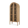 Three-quarter perspective view highlighting the deep arched silhouette and slender wood frame