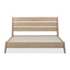 Straight-on studio view of the Nettie wood bed frame without mattress highlighting the sturdy slat support system