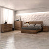 Wide lifestyle shot featuring the Nevada bed styled in a bright bedroom with a 3D textured wall