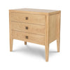 Three-quarter perspective view highlighting the clean architectural lines and the warm, authentic wood grain of the natural oak finish