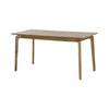 Three-quarter perspective view showcasing the clean lines and contemporary organic silhouette of the Kenzo wood table