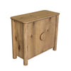 Three-quarter perspective view highlighting the smooth rounded corner detailing and sturdy cylindrical wood legs