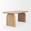 High-angle perspective showcasing the seamless oval top and the structural curved pedestal base
