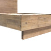 Detailed view of the platform corner highlighting the sturdy build and natural light wood tones