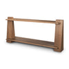 Perspective view highlighting the clean lines and sturdy construction of the Scandinavian-style wood console table