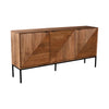 Three-quarter perspective view highlighting the textured geometric ribbing and the clean rectangular silhouette of the storage cabinet