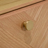 Clean side profile view emphasizing the minimalist depth and the elegant tapered wood leg frame