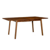 Straight-on side profile view highlighting the clean minimalist lines and balanced proportions of the wood table