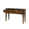 Angled view with one drawer pulled out revealing a spacious interior and smooth metal glides for convenient storage