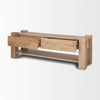 Detailed view of the open storage drawers showcasing the internal space and the seamless integrated handle design