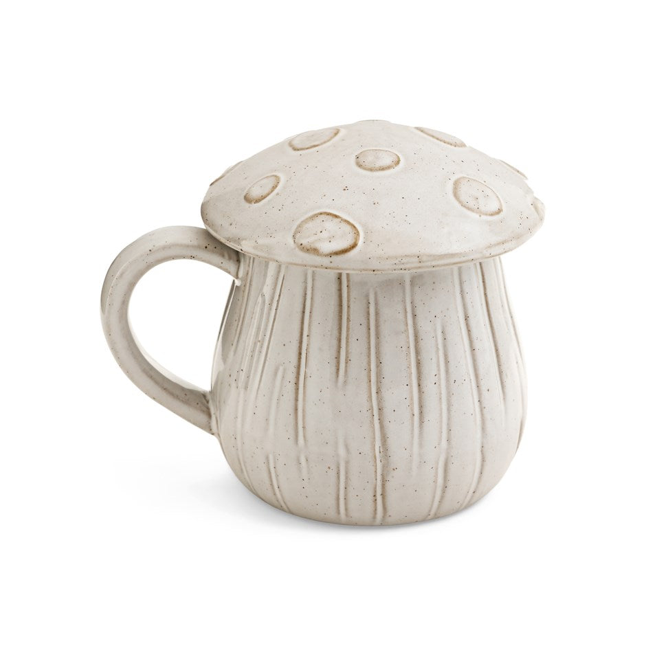 Mushroom Porcelain Cup with lid - WHITE-thumbmail-1