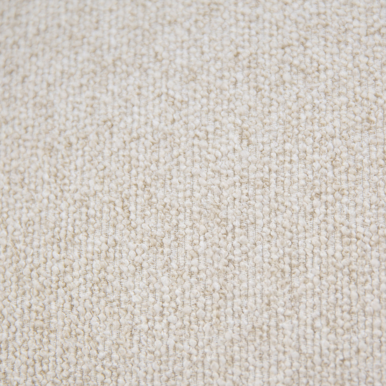 Front view of Mylo 3-seater cream sofa with wood base