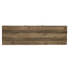 High-angle view highlighting the organic wood grain and plank construction of the natural brown top surface