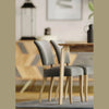 Overhead bird's-eye view of the rectangular tabletop highlighting the authentic light wood grain and natural character