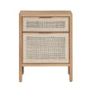 Straight-on front view of the cabinet in the natural oak colorway for collection comparison