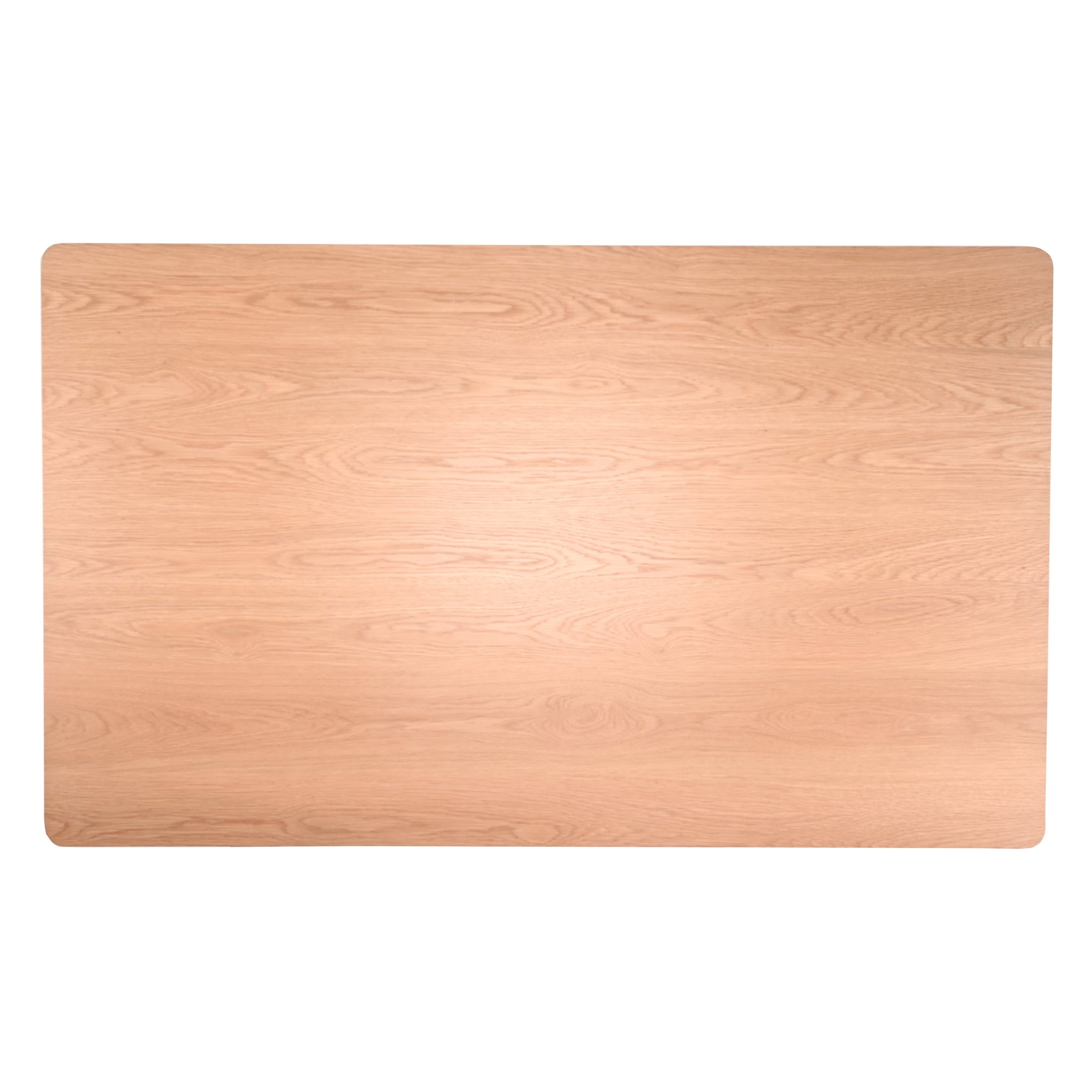 Front view of the Linus rectangular dining table in a natural oak finish featuring clean lines and a minimalist silhouette