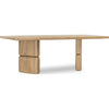 Perspective view showcasing the architectural double pedestal base and expansive rectangular tabletop