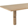 Close-up perspective highlighting the smooth rounded corners and the generous thickness of the acacia wood tabletop