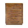 Front view of the Nevada 6-drawer vertical chest featuring a rugged dark driftwood finish with natural wood knots and horizontal planked detailing