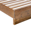 Close-up shot focusing on the natural texture of the dark driftwood finish and sturdy corner construction