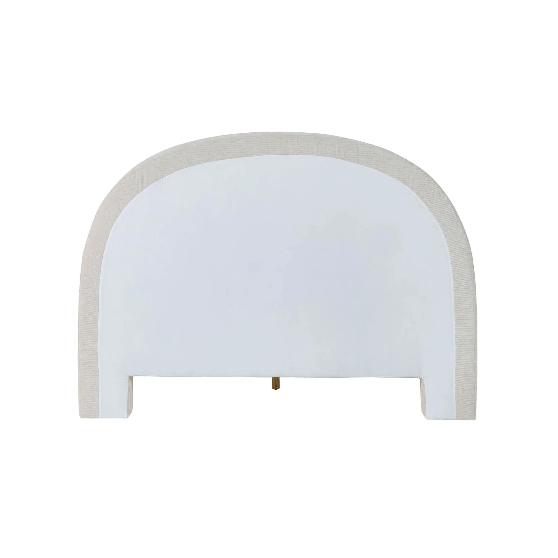 Rear view showing the clean, fully upholstered back panel of the arched headboard