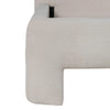 Detailed view focusing on the soft rounded edges and high-quality tailoring of the upholstered platform base