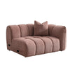 Angled left perspective of Noel cream upholstered sofa
