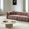 Angled right perspective of the Noel cream comfort sofa