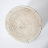 Direct overhead view highlighting the intricate natural tree ring patterns and authentic wood grain of the circular stump