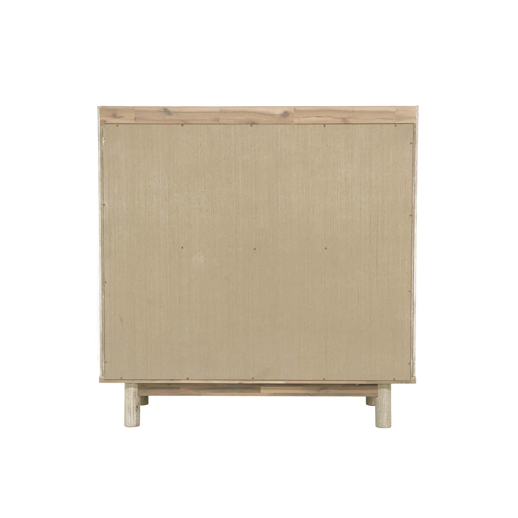 Front view of the Oasis 4-drawer vertical chest featuring a rich walnut wood finish and a striking black faux marble top surface