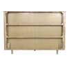 Rear view of the large wood headboard highlighting the sturdy horizontal bracing and solid construction
