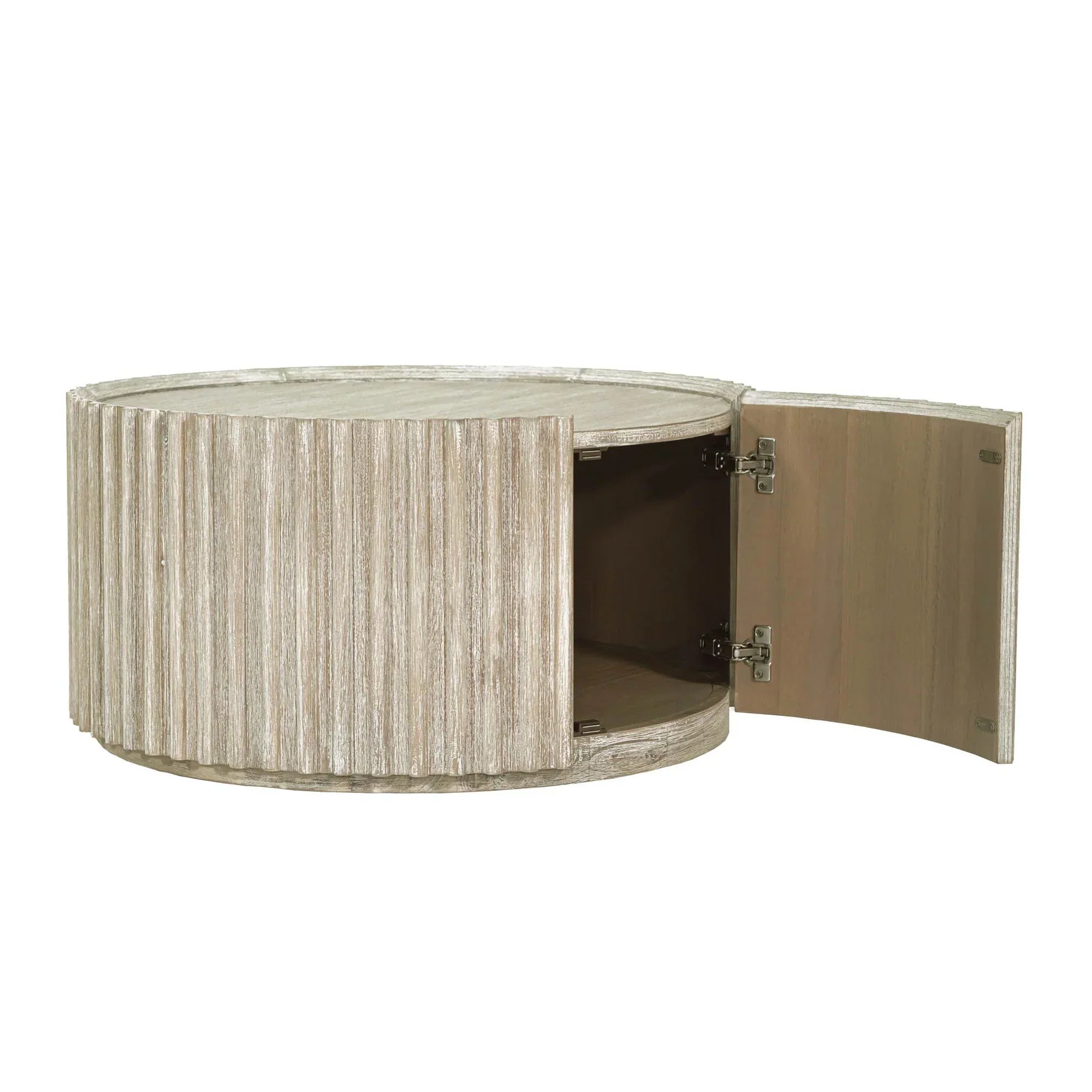Front view of the Oasis rectangular coffee table featuring a clear glass top and a minimalist metal frame