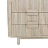 Close-up of the rounded wooden leg and base frame highlighting the minimalist Scandinavian design