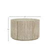 Product shot of the Oasis coffee table with dimensional markers for height and length