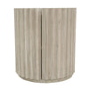 Side profile view emphasizing the consistent cylindrical silhouette and the light natural wood finish