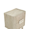 High-angle perspective view showcasing the spacious top surface and the subtle natural grain of the white oak finish