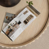 Detailed close-up highlighting the raised edge of the tabletop and the vertical ribbing texture