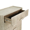 Close-up perspective shot of the tapered wood legs and lower frame construction highlighting the Mid-Century design