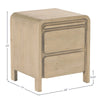 High-angle technical diagram indicating a 25-inch height and 20-inch width for the bedside chest