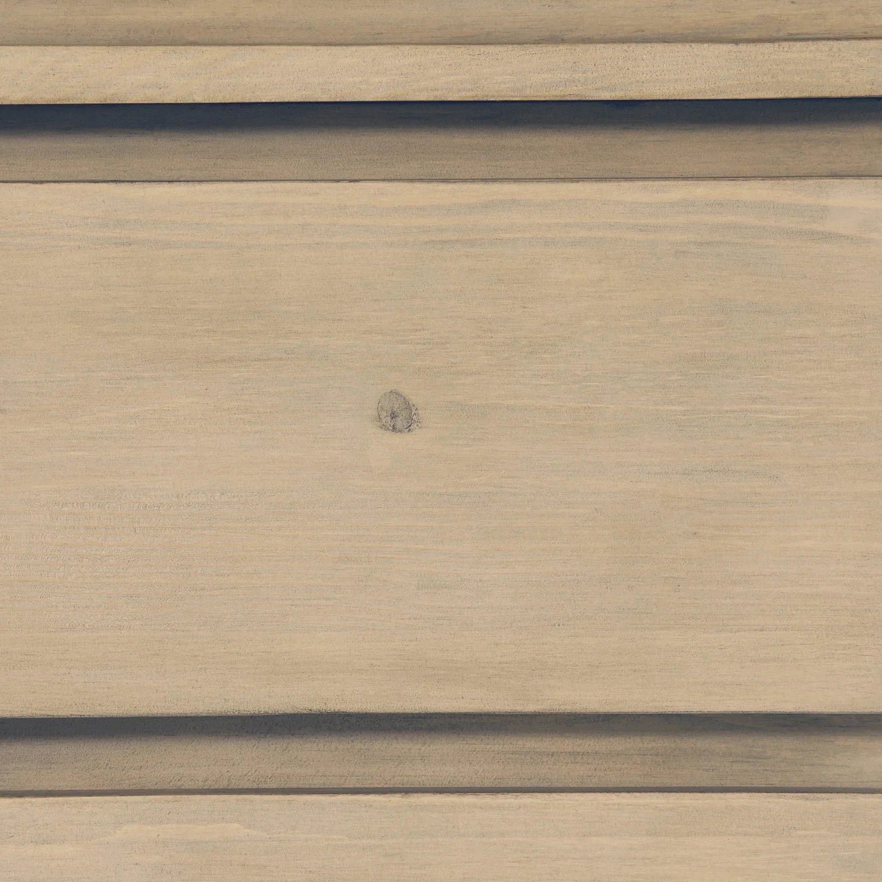 Front view of the Opera nightstand in a sand oak finish featuring unique rounded architectural edges and two spacious storage drawers
