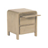Side perspective view with the hidden top service tray extended for extra bedside surface area