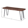 Technical view with dimension lines showing the 42-inch length and 18-inch height of the Organic wood bench
