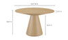 Technical diagram showing the 54 inch diameter, 29.5 inch height, and 23.6 inch base width specifications for the Otago table
