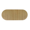 Full overhead bird's-eye view of the oval tabletop showcasing the authentic natural oak wood grain patterns