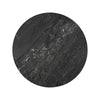 Top-down view showcasing the polished Italian black marble surface with its unique natural white veining patterns