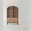 High-angle perspective view showcasing the spacious open shelving units perfect for books and decor