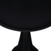 Close-up shot focusing on the seamless connection between the circular tabletop and the slender neck of the pedestal base