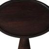 side-table-bronze-finish	Front perspective showcasing the continuous metal loop design of the bronze-finished pedestal frame