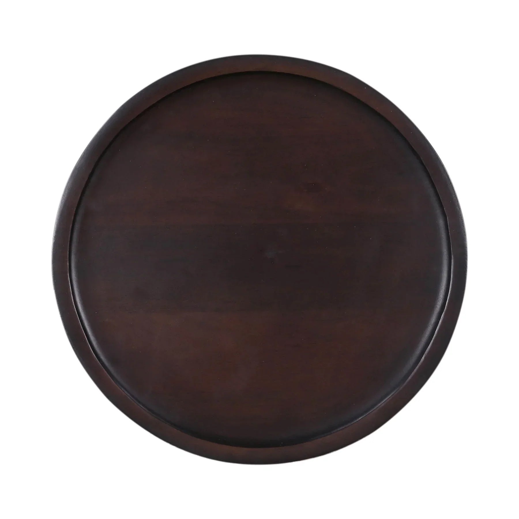 Three-quarter view of the Polina side table featuring a circular white marble top and a sculptural bronze-finished circular pedestal base