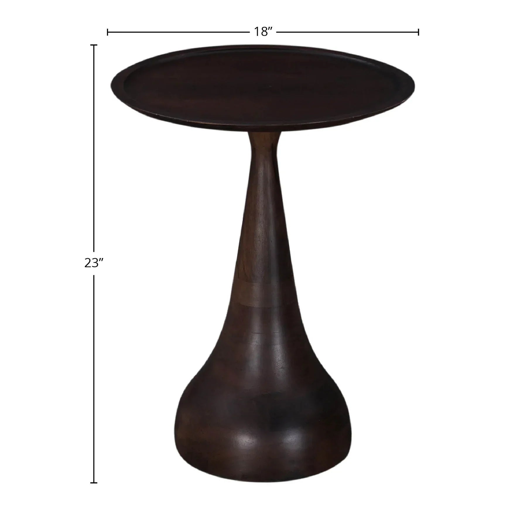 Three-quarter view of the Polina side table featuring a circular white marble top and a sculptural bronze-finished circular pedestal base